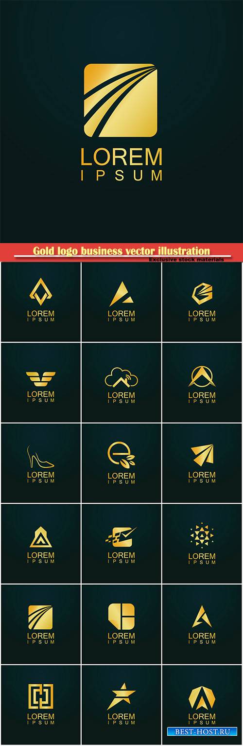Gold logo business vector abstract illustration # 46