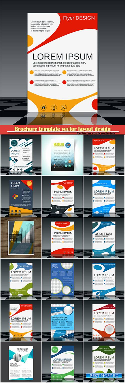 Brochure template vector layout design, corporate business annual report, magazine, flyer mockup # 140