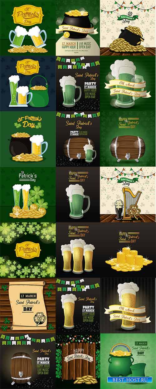 Saint Patricks Day cartoons card - Vector