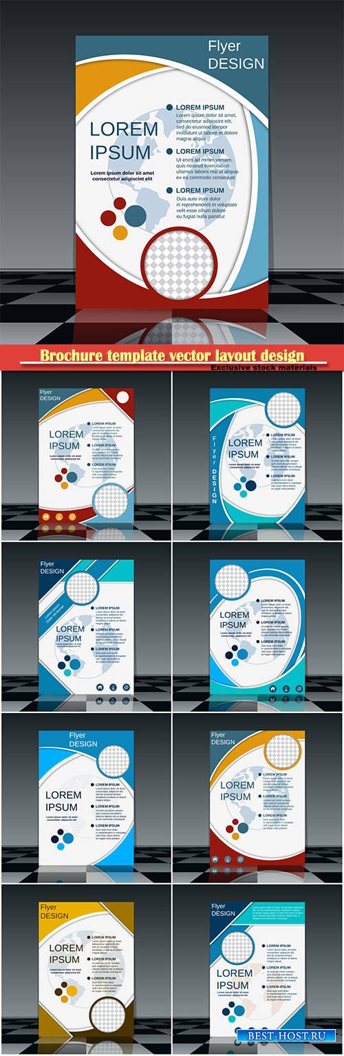 Brochure template vector layout design, corporate business annual report, magazine, flyer mockup # 159