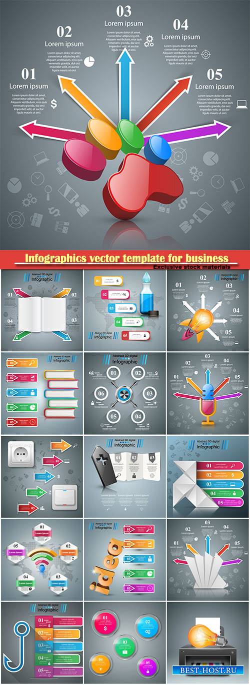 Infographics vector template for business presentations or information banner # 54