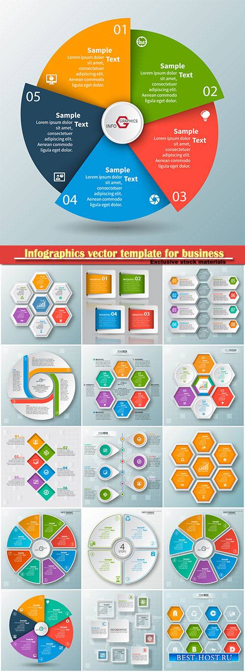 Infographics vector template for business presentations or information banner # 55