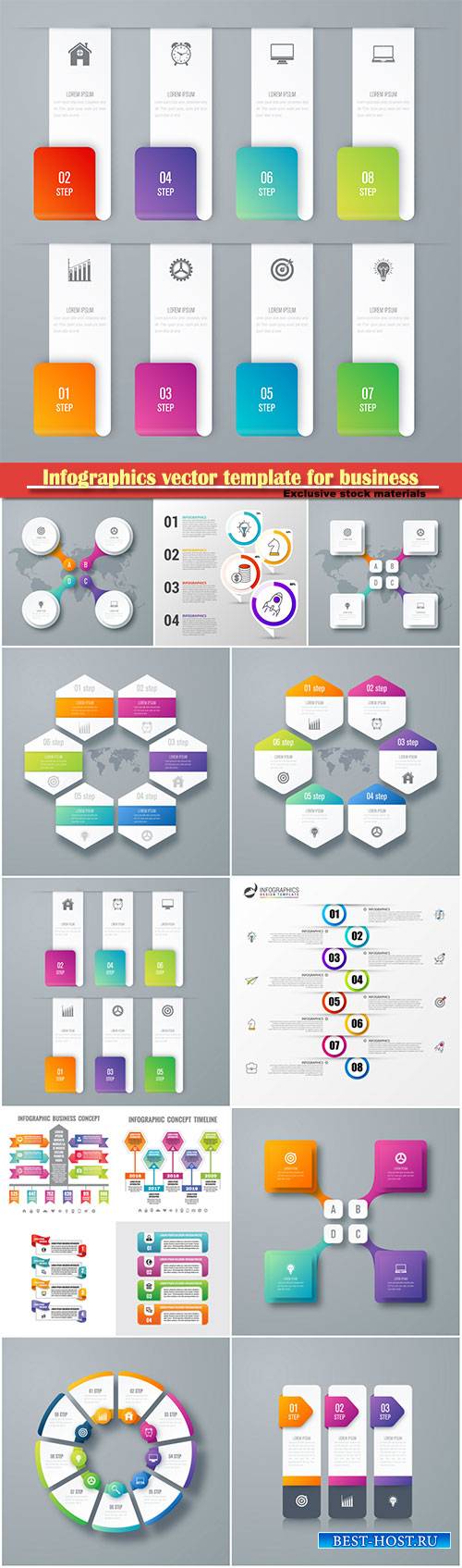 Infographics vector template for business presentations or information banner # 61