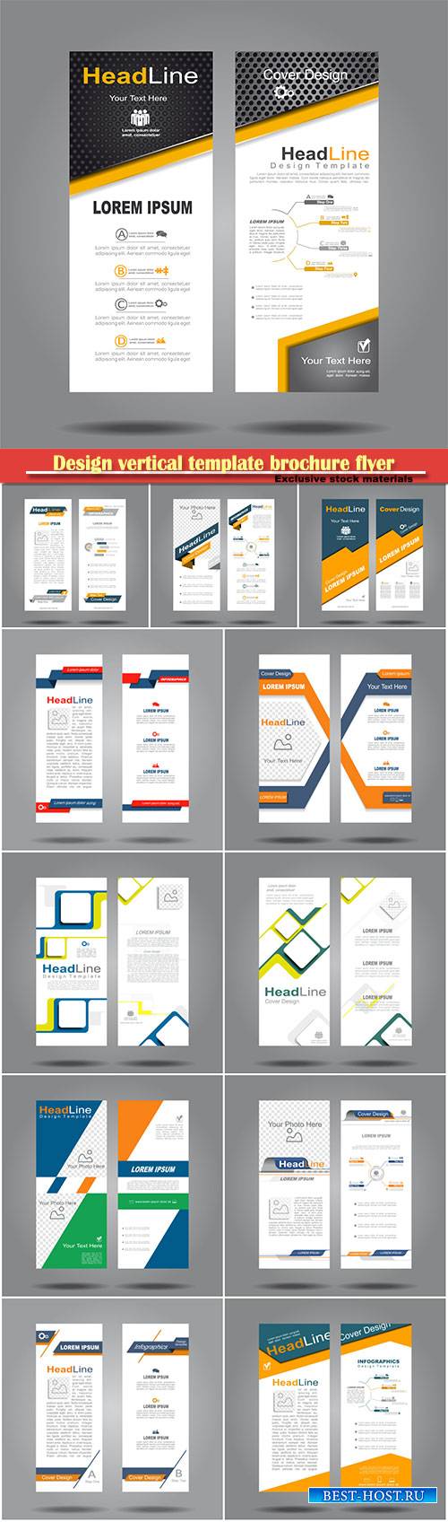 Design vertical template brochure flyer vector banner