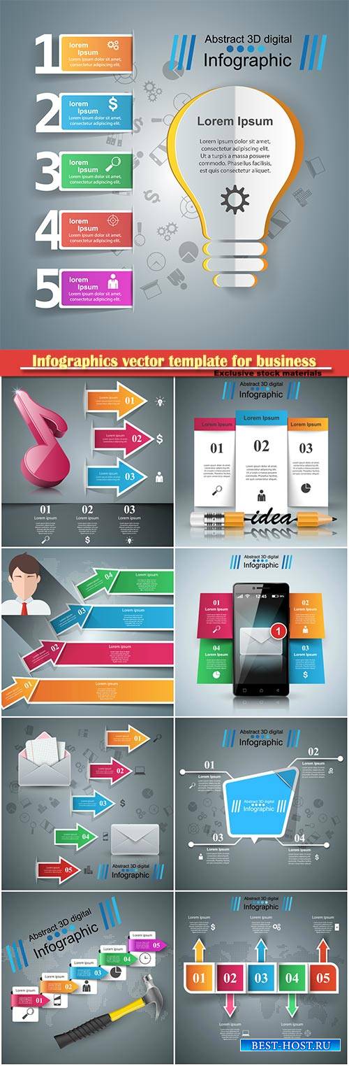 Infographics vector template for business presentations or information banner # 69