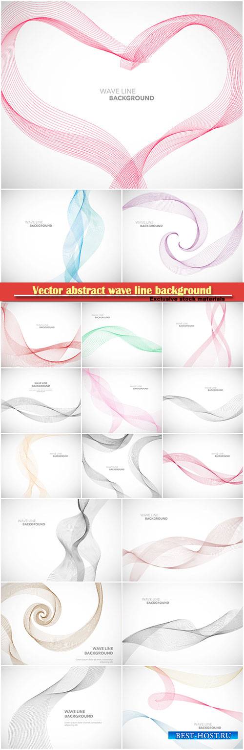 Vector abstract wave line background