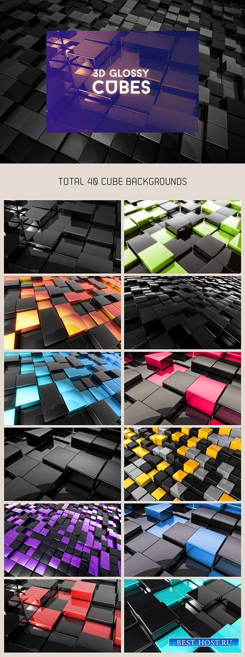 3D Glossy Cubes Background Pack