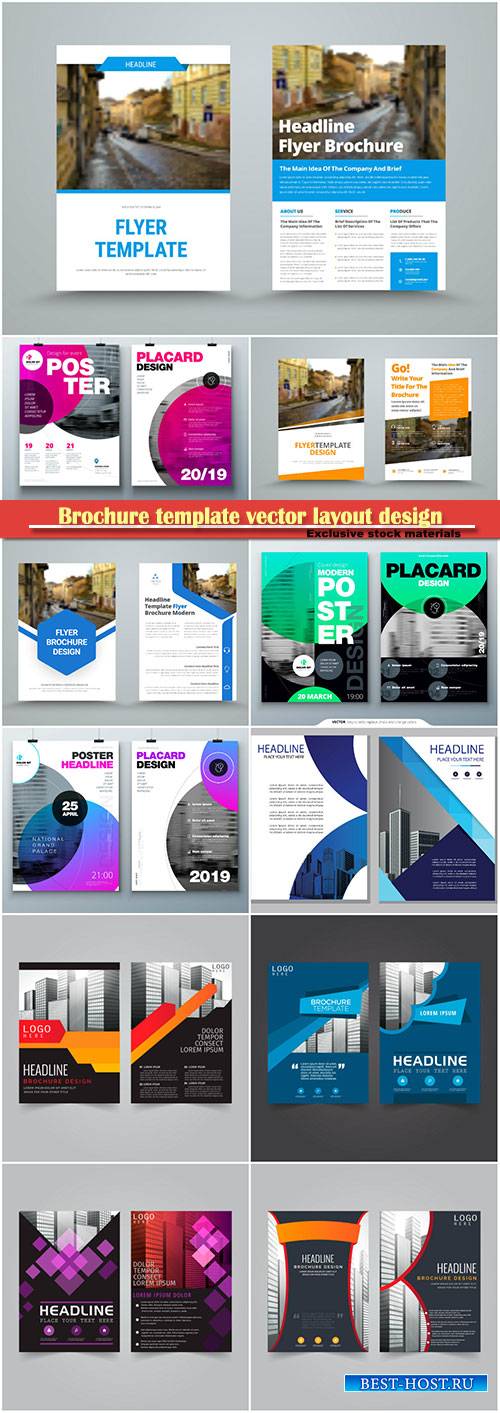 Brochure template vector layout design, corporate business annual report, magazine, flyer mockup # 176