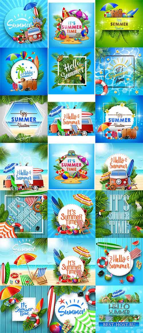 Летние фоны в векторе / Summer backgrounds in vector