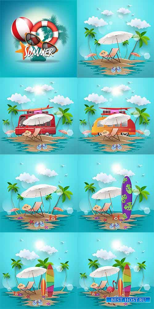 Летние фоны в векторе / Summer backgrounds in vector