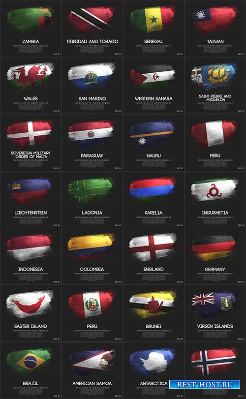 Флаги народов мира - 9 - Векторный клипарт / World flags - 9 - Vector Graphics