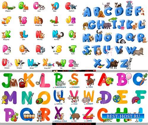 Разноцветный алфавит с животными / Multicolored alphabet with animals