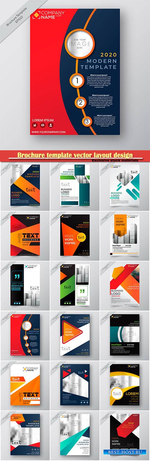 Brochure template vector layout design, corporate business annual report, magazine, flyer mockup # 218