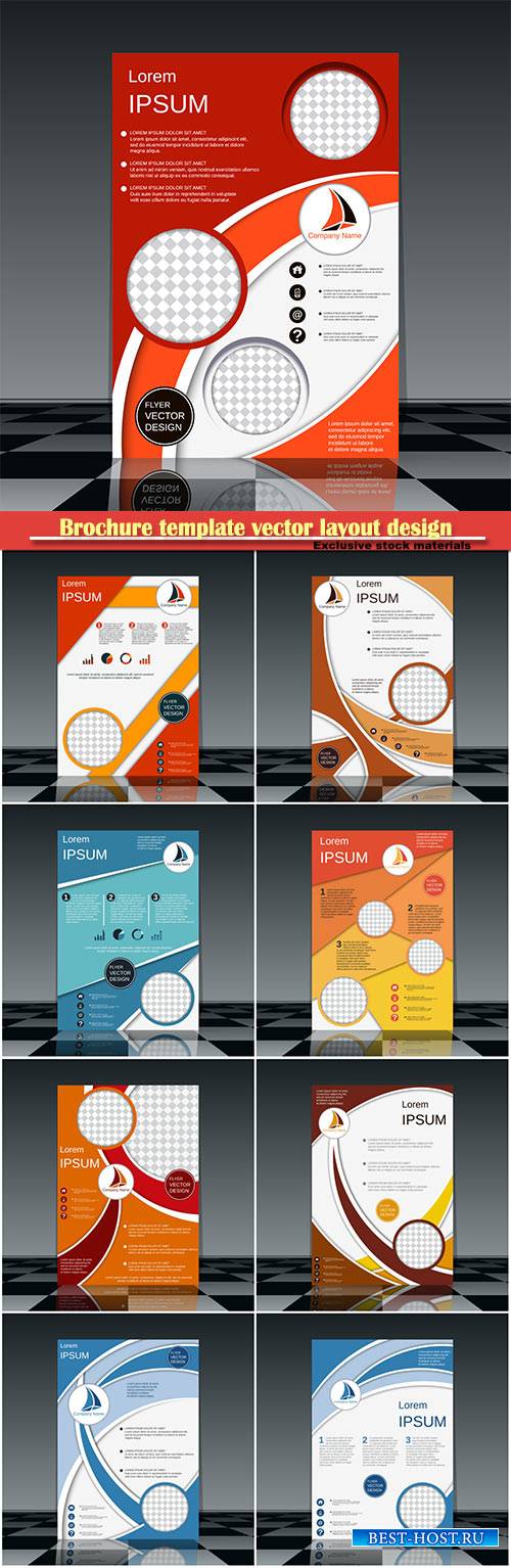 Brochure template vector layout design, corporate business annual report, magazine, flyer mockup # 222