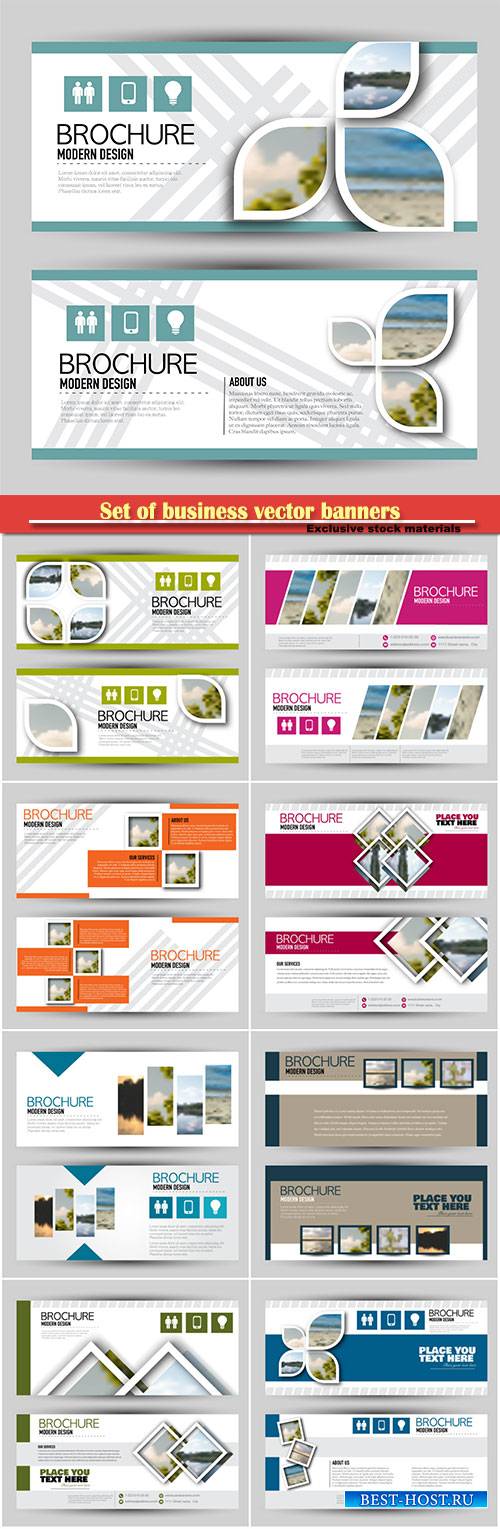 Set of business vector banners for web advertisement or site headers