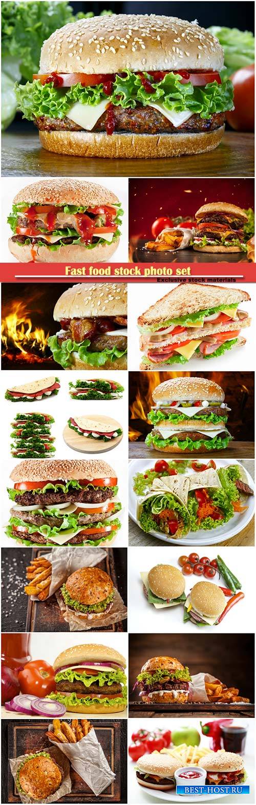Fast food stock photo set