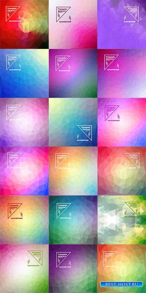 Разноцветные многоугольные фоны в векторе / Multicolored polygonal backgrounds in vector