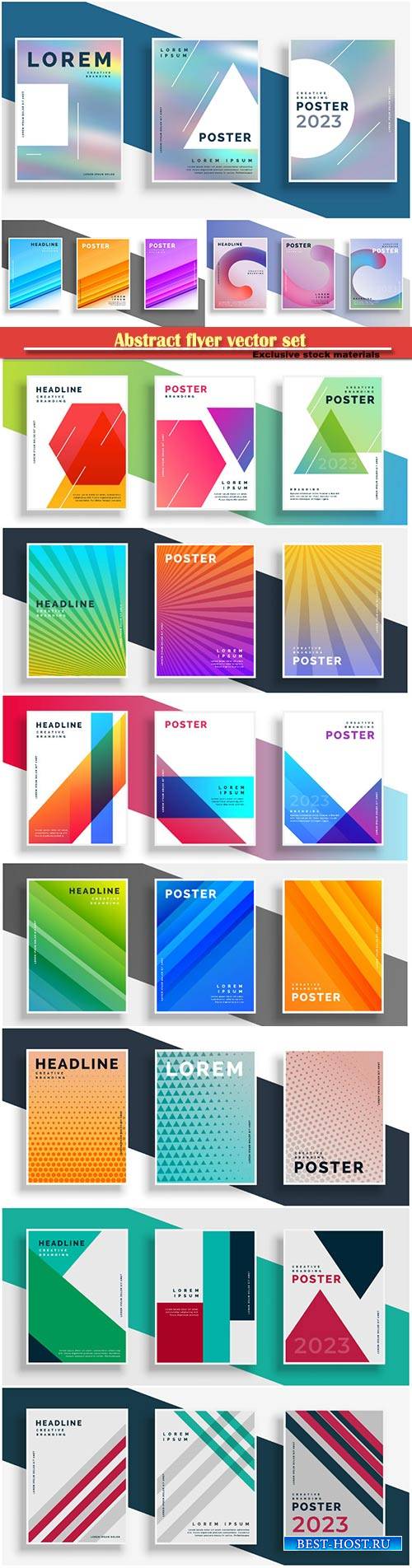 Abstract flyer vector set