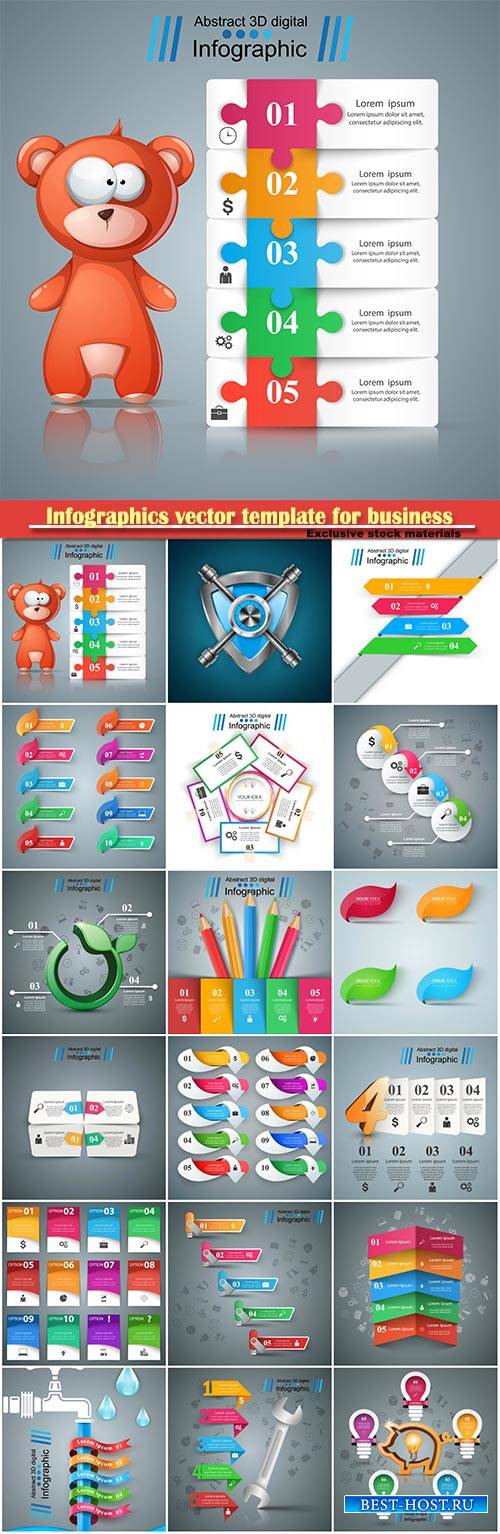 Infographics vector template for business presentations or information banner # 103