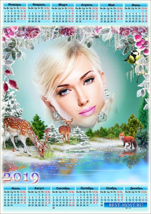 Календарь на 2019 год - Холодом зима подула, заковала речку льдом