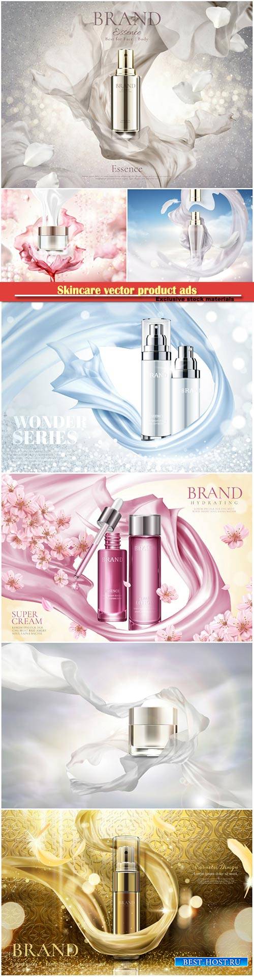 Skincare vector product ads, blank cream in 3d illustration
