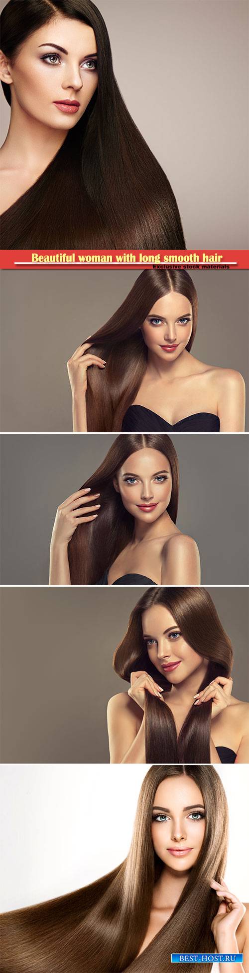 Beautiful woman with long smooth hair