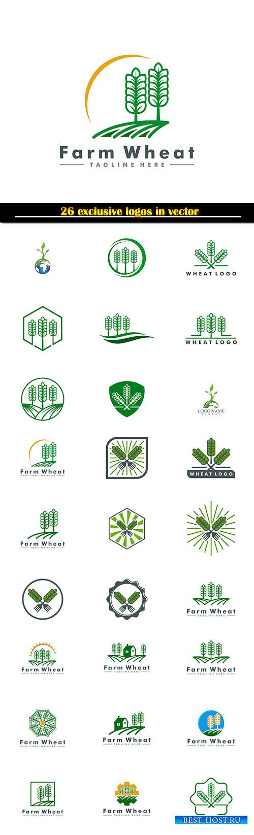 Logo agryculture vector illustration template, fresh food icon symbol