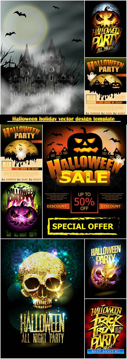 Halloween holiday vector design template # 4