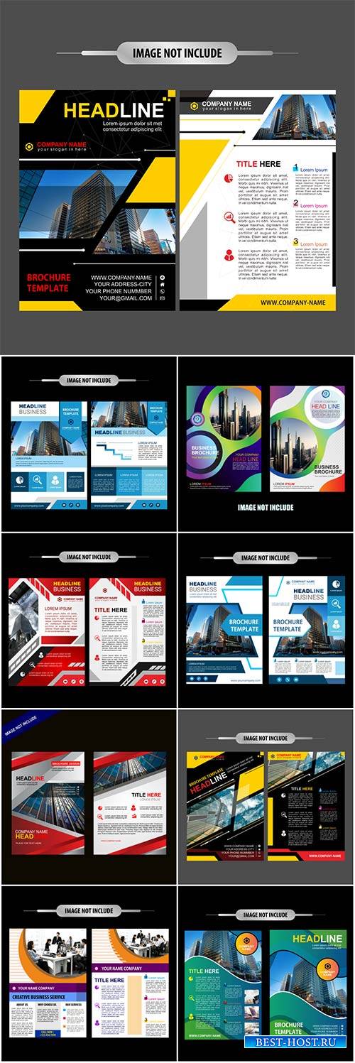 Brochure template vector layout design, corporate business annual report, magazine, flyer mockup # 224