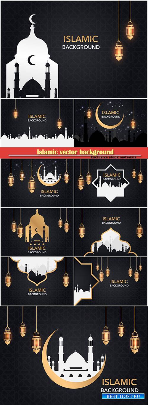 Islamic vector background set