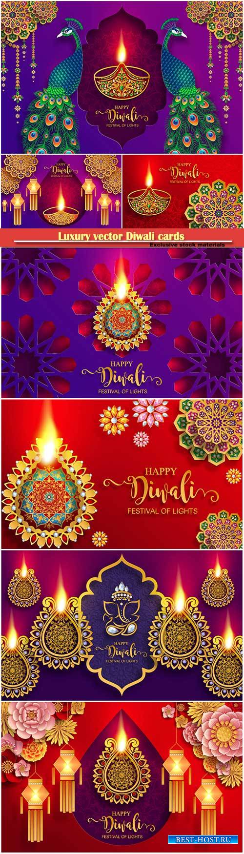 Luxury vector Diwali cards