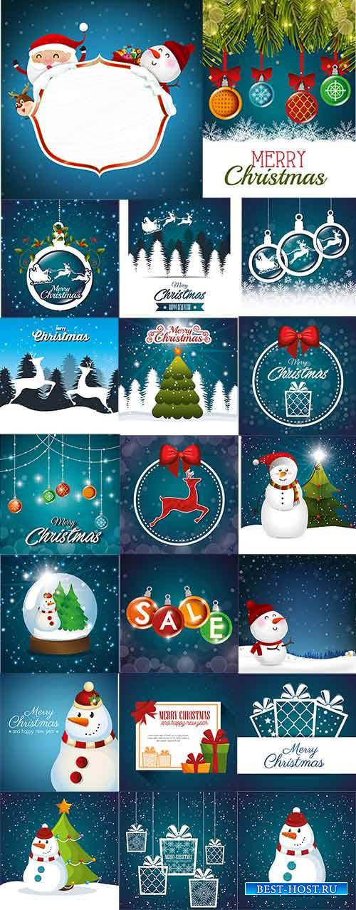Новогодние фоны - 2 - Векторный клипарт / Christmas backgrounds -2 - Vector Graphics