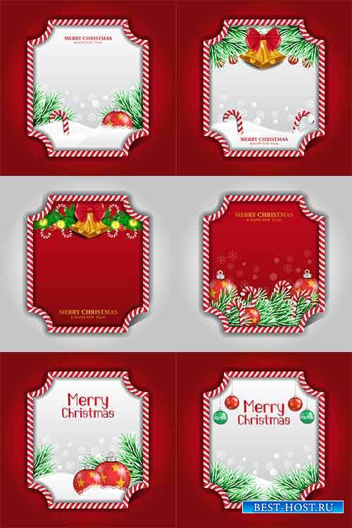 Рождественские открытки в векторе / Christmas cards in vector