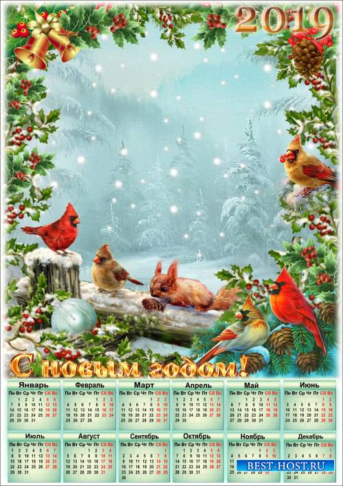 Календарь с рамкой на 2019 год - Рождественская звезда