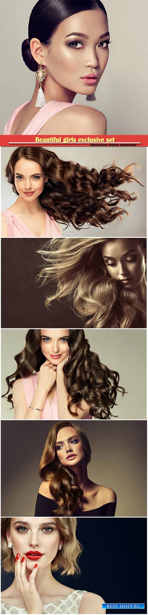 Fashion girls with makeup and beautiful hair