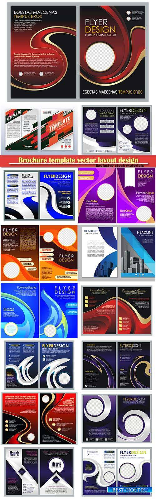 Brochure template vector layout design, corporate business annual report, magazine, flyer mockup # 247
