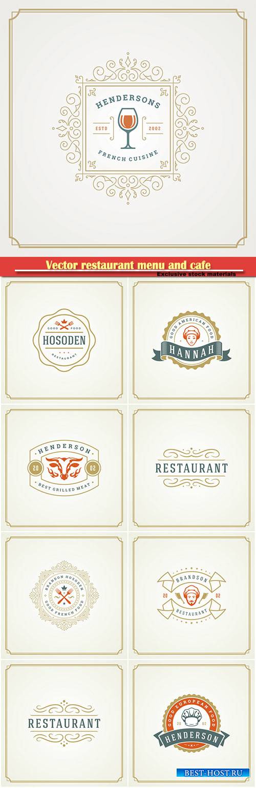 Vector restaurant menu and cafe badge