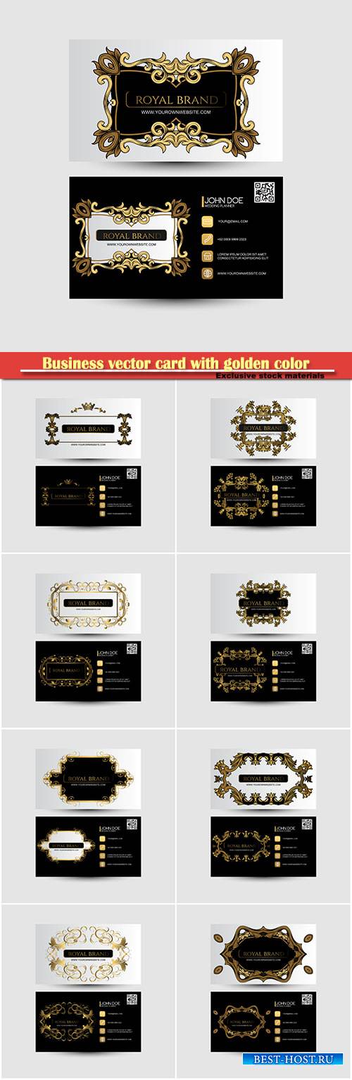 Business vector card with golden color