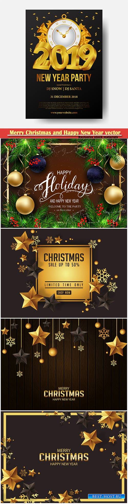 2019 Merry Christmas and Happy New Year vector design # 7