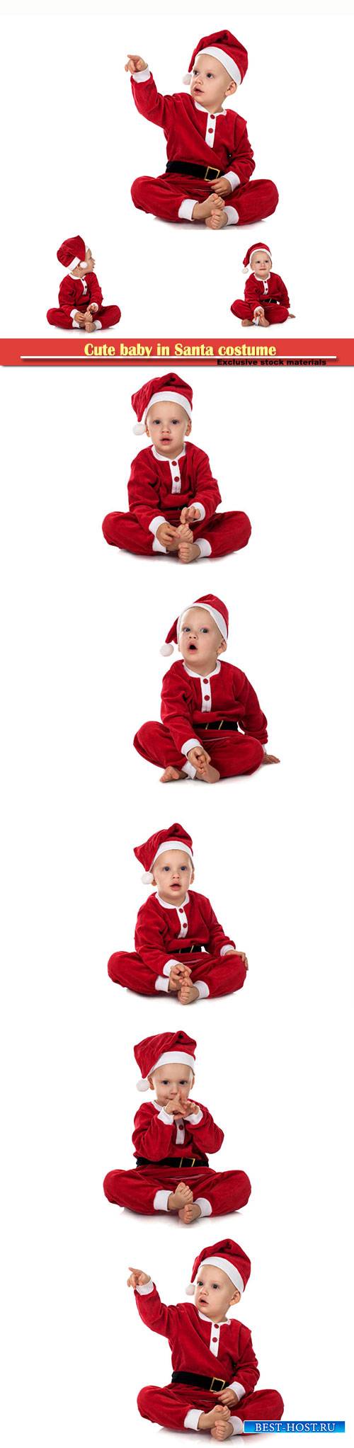 Cute baby in Santa costume