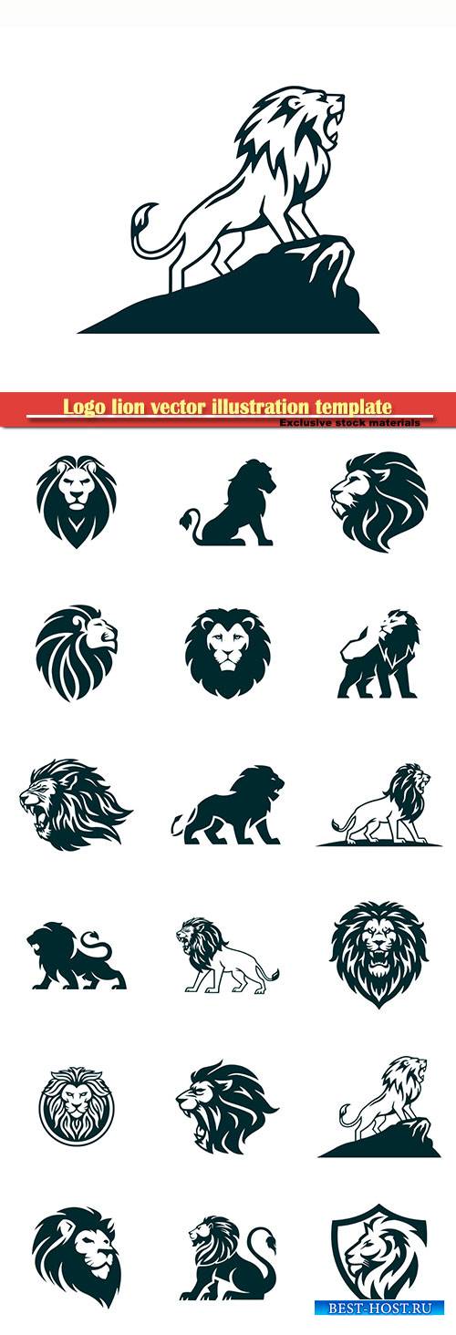 Logo lion vector illustration template