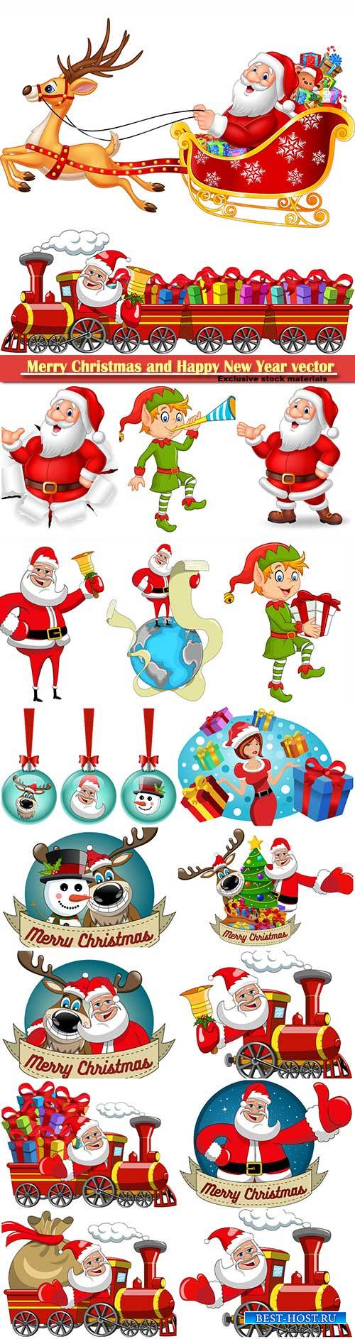 Merry Christmas and Happy New Year vector design # 16