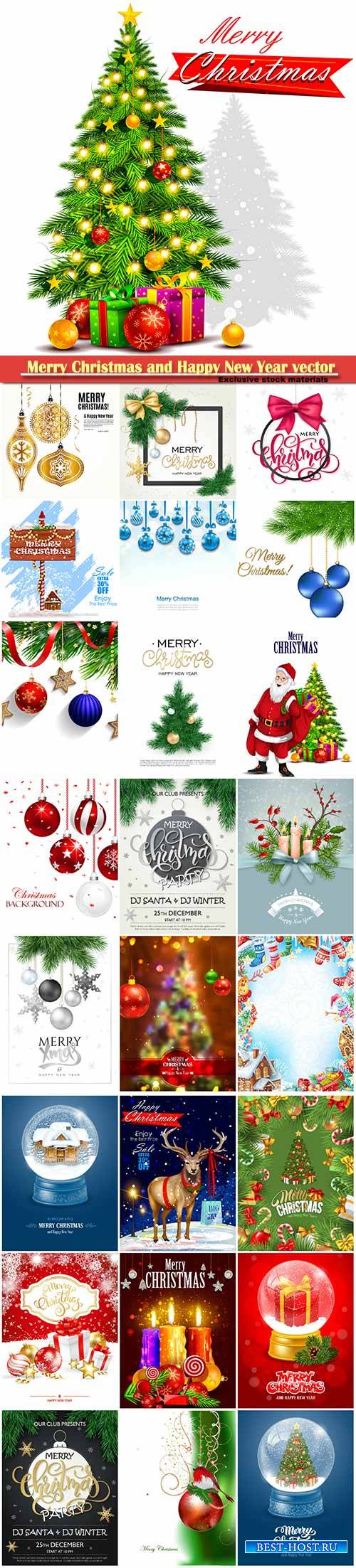 Merry Christmas and Happy New Year vector design # 33
