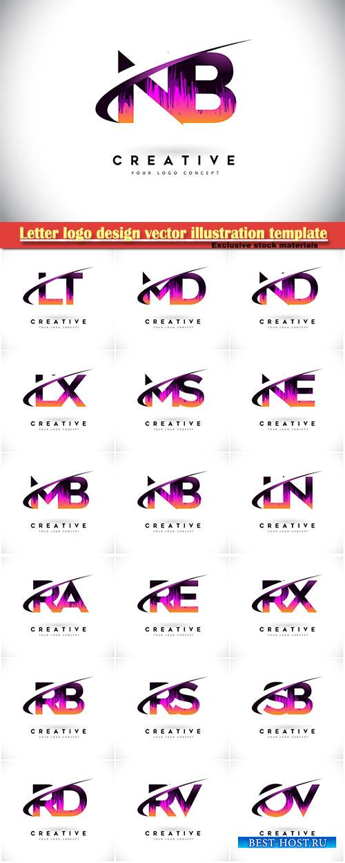 Letter logo design vector illustration template # 4