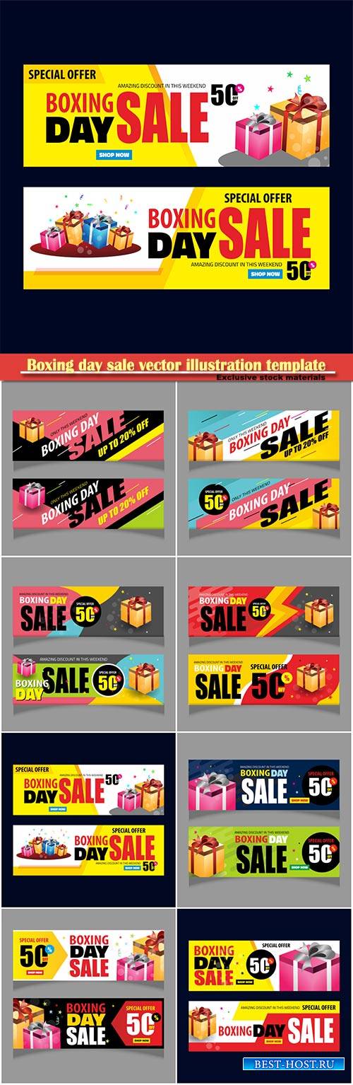 Boxing day sale vector illustration template