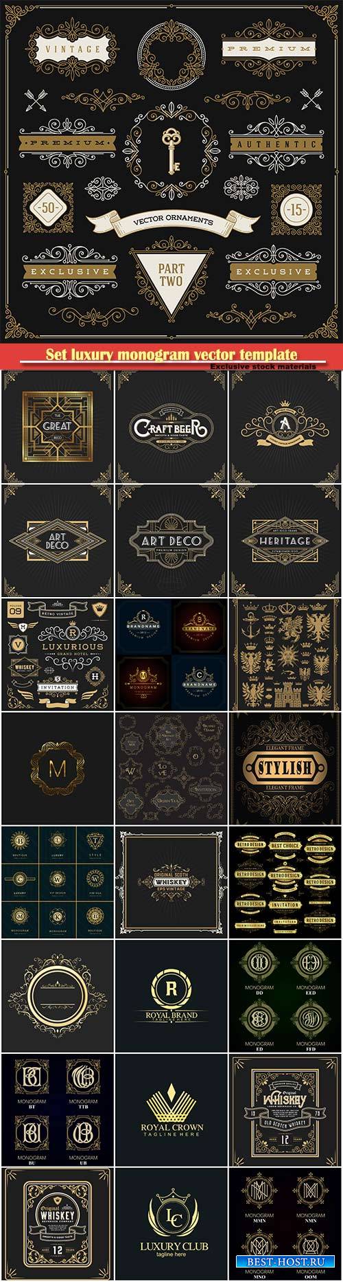 Set luxury monogram vector template, logos, badges, symbols # 15