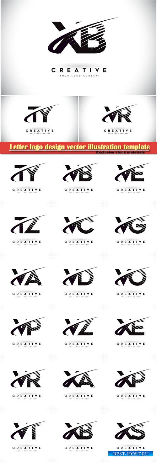 Letter logo design vector illustration template # 9