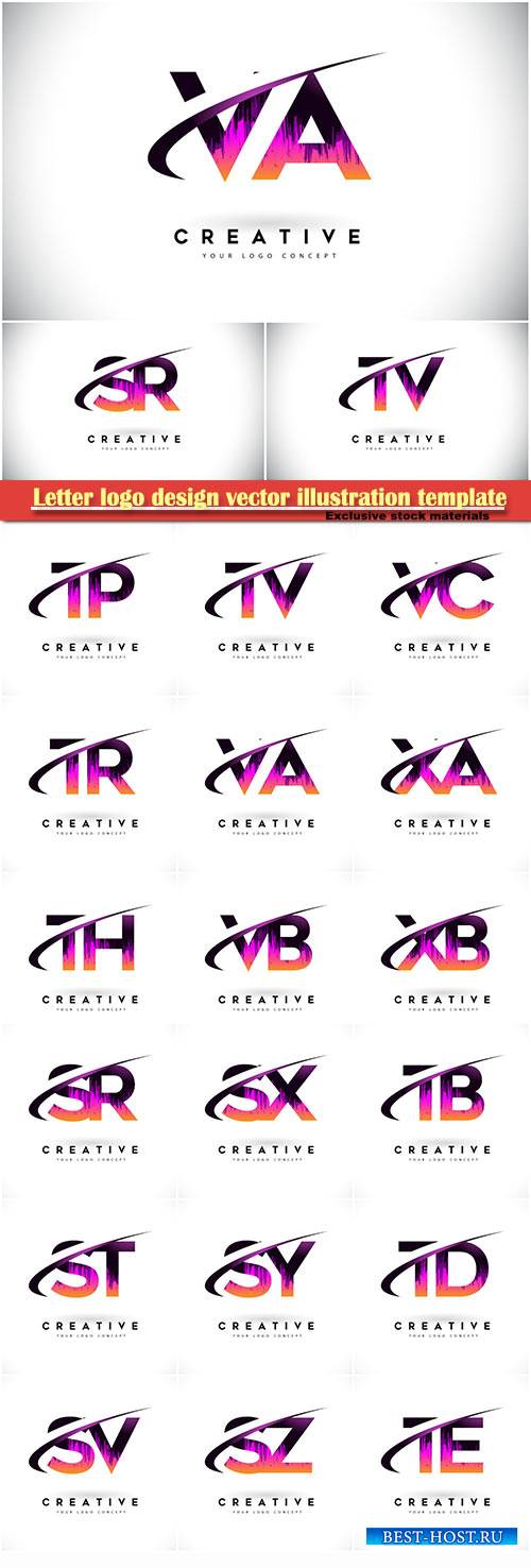 Letter logo design vector illustration template # 7