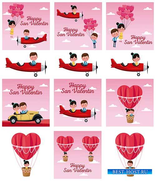 День влюблённых - Векторный клипарт / Valentine's Day - Vector Graphics