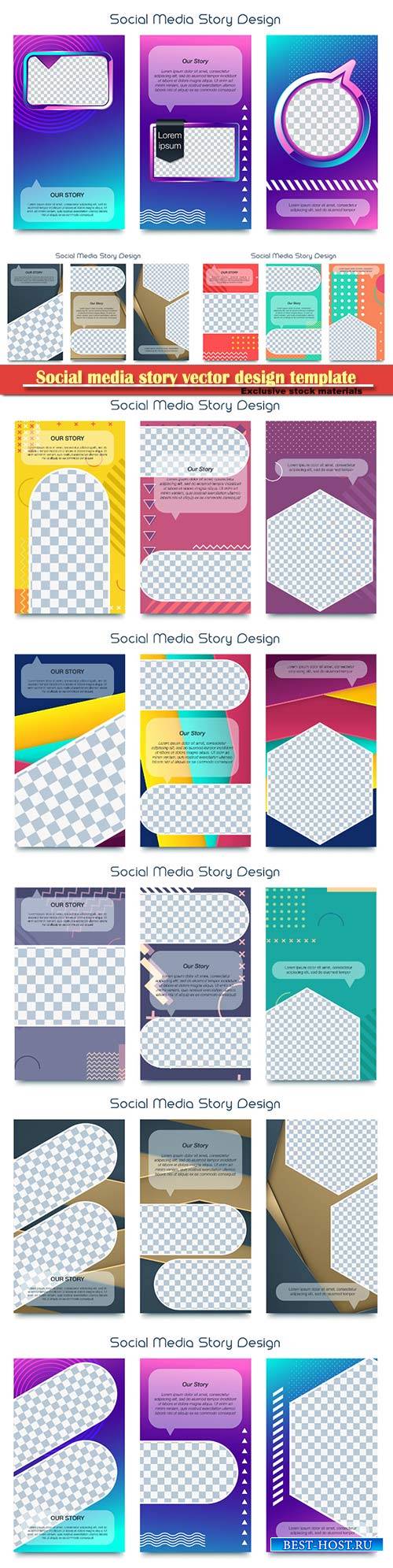 Social media story vector design template